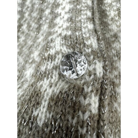 Telluride M Lambswool Fair Isle Cardigan Sequin Coastal Grandma Granny Cozy Warm - Picture 4 of 8